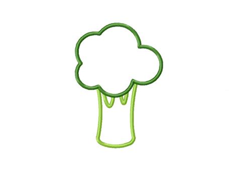 Broccoli Outline Machine Embroidery Design – Daily Embroidery