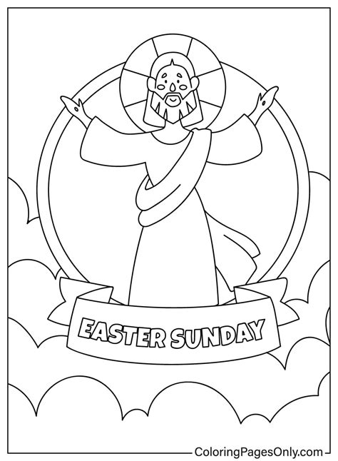 Jesus is Risen Easter Sunday Coloring Sheet - Free Printable Coloring Pages