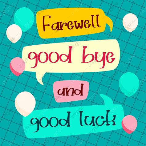 Farewell Card Template Good Bye And Luck Text Message On Cute Speech Bubble Template Download on ...