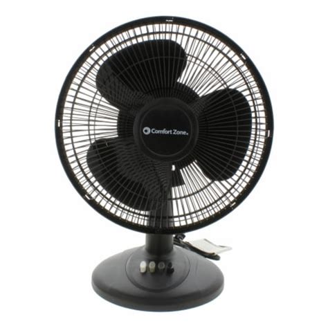 Comfort Zone Oscillating Table Fan - Black, 12 in - Kroger