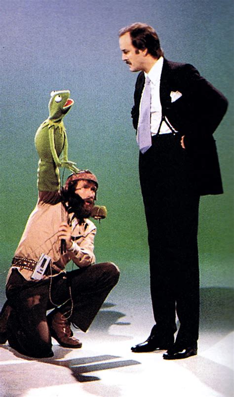 Kermit, Jim Henson & John Cleese on Set of The Muppet Show