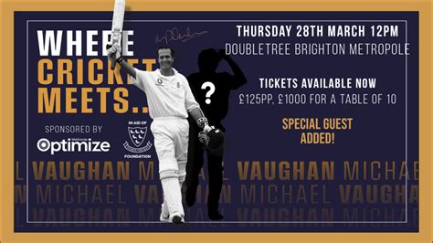 Where Cricket Meets…Michael Vaughan plus special guest, tickets on sale ...