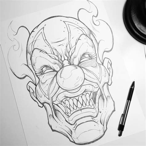 Scary clown clean pencil WIP! #pencil #pencilart #pencildrawing # ...