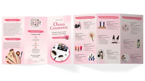 Cosmetic Product Brochure Trifold PPT PowerPoint