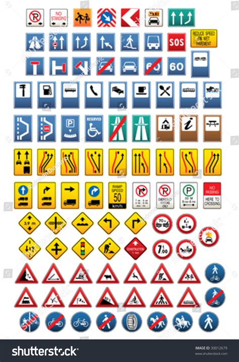 Set Traffic Signs Vector Illustration Stock Vector (Royalty Free ...