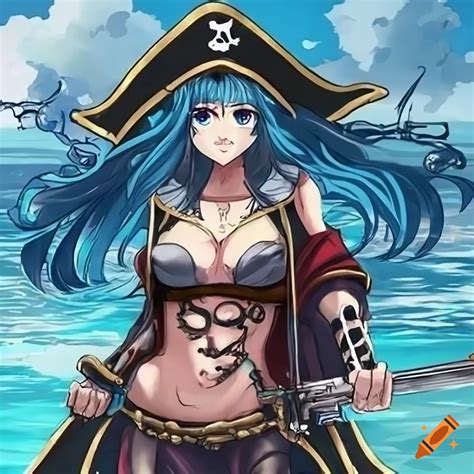 Anime pirate woman with gun and sword on Craiyon