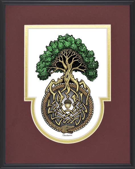 Ouroboros Tree- Framed Digital Art Print - 8 x 10