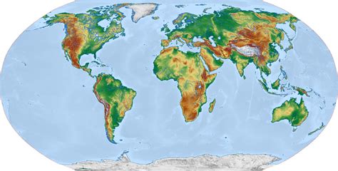 Физическая карта мира Робинсон Бесплатная фотография - Public Domain Pictures