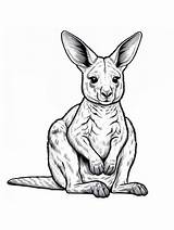 Wallaby coloring Pages sketch template