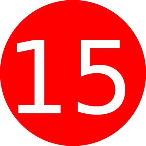 Number 15 Red Background Clip Art at Clker.com - vector clip art online, royalty free & public ...