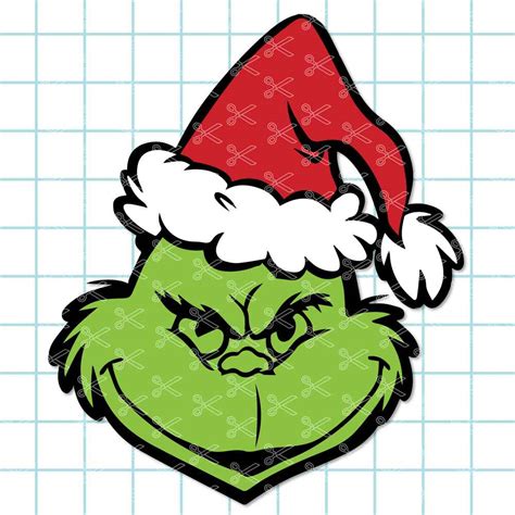 Grinch Face Christmas SVG DXF PNG Cut Files