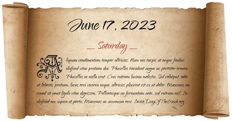 What Day Of The Week Was June 17, 2023?