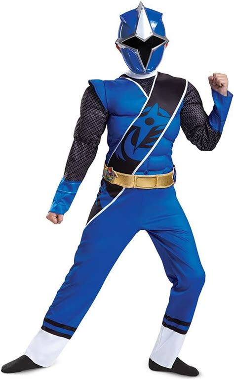 Amazon.com: Power Rangers Ninja Steel Muscle Costume, Blue, Medium (7-8): Toys & Games