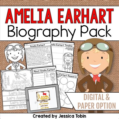 Amelia Earhart Biography Pack - Elementary Nest