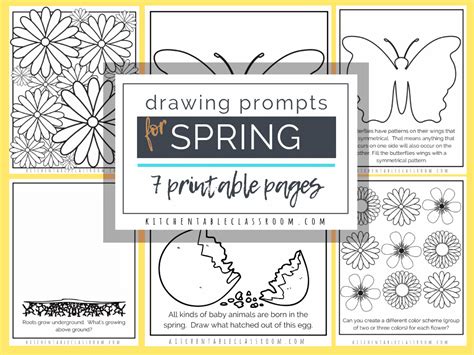 Sketchbook Prompts -Printable Sketchbook Starters Perfect for Spring ...