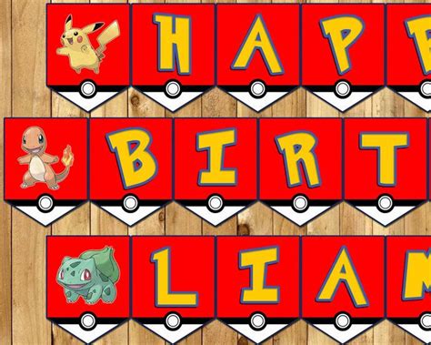 Pokemon Inspired Birthday Banner includes 150 Different Pokemon ...