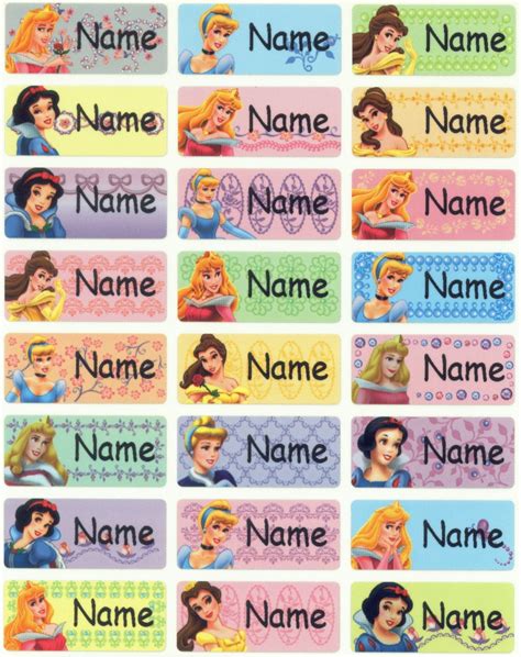 Disney Princess M waterproof washable personalized name label