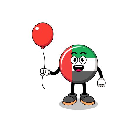 Cartoon of UAE flag holding a balloon 16262334 Vector Art at Vecteezy