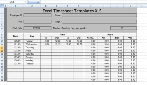 Creating An Excel Timesheet With Overtime - Free Sample, Example ...