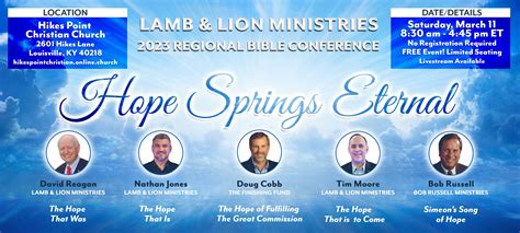 Lamb & Lion Ministries Regional Bible Conference | Mar 11, 2023