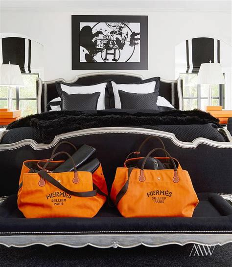 Orange and Black Bedrooms - Contemporary - Bedroom