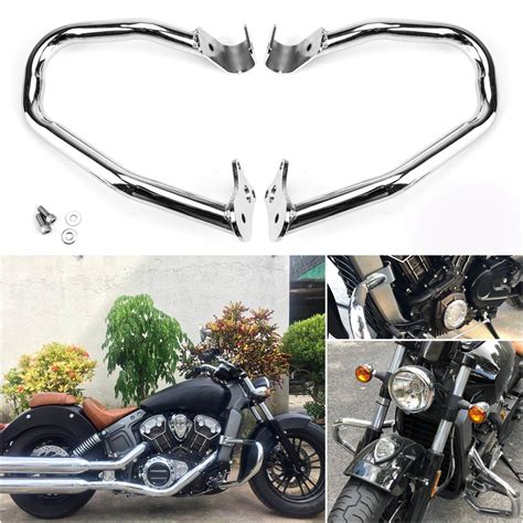 Solid Engine Guard Highway Crash Bars For Indian Scout 2015-2018 Chrome | Indian motorcycle ...