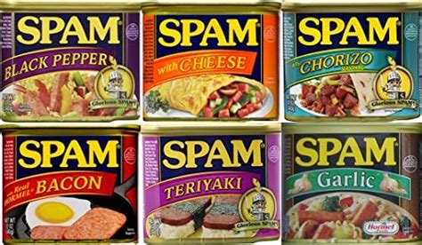 Unique Flavor Spam Sampler 12oz Cans (Variety Pack of 6 Different ...