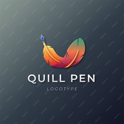 Free Vector | Gradient quill pen design template