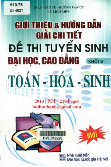 Giới Thiệu Và Hướng Dẫn Giải Chi Tiết Đề Thi Tuyển Sinh Đại Học Cao Đẳng Khối B Toán-Hóa-Sinh ...