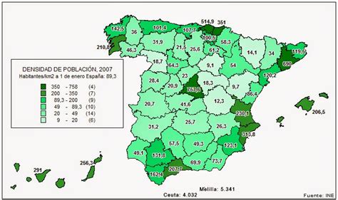 El blog de clase: Densidad de población por comunidades autónomas.