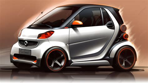 Smart Car With A Orange Colored Body Background, Smart Car Pictures ...