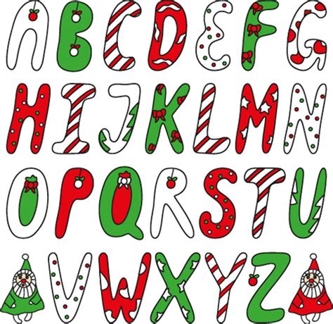 Funny christmas alphabet font vector - Vector Christmas free download