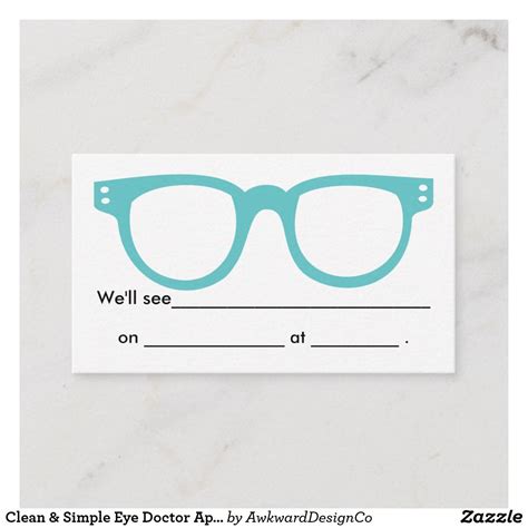 Clean & Simple Eye Doctor Appointment Card | Zazzle | Appointment cards, Eye doctor, Simple eye