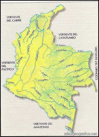 MAPA HIDROGRÁFICO DE COLOMBIA Y SUS RIOS en 2024 | Mapa de colombia, Mapa para colorear, Mapas