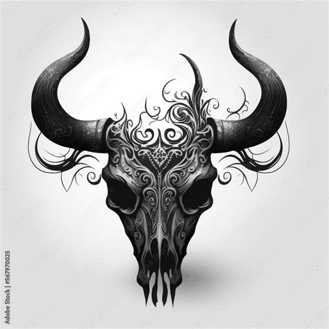 Bull with horns vector illustration for logo, tattoo or design ...