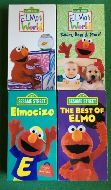 SESAME STREET ELMOS World Lot 4 VHS Tapes + FREE DVDS Best Elmocize ...