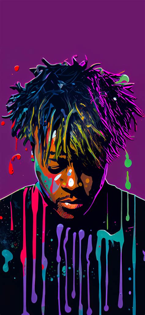 Juice WRLD Art Purple Wallpaper - Juice WRLD Wallpaper iPhone