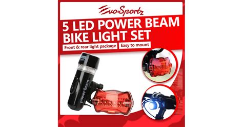 5 LED Power Beam Bike Light Set | EvoSportz Singapore