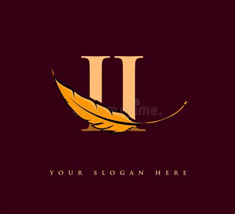 Initial Letter II Logo with Feather Company Name, Simple and Clean Design. Vector Logo for ...