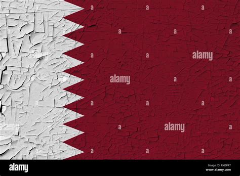 Qatar painted flag. Patriotic old grunge background. National flag of Qatar Stock Photo - Alamy