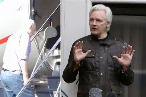 WikiLeaks founder Julian Assange thanks supporters before boarding ...