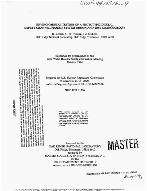 (PDF) Environmental testing of a prototypic digital safety channel, Phase I: System design and ...