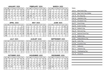 Printable 2023 Pdf Calendar Templates Calendarlabs - Riset