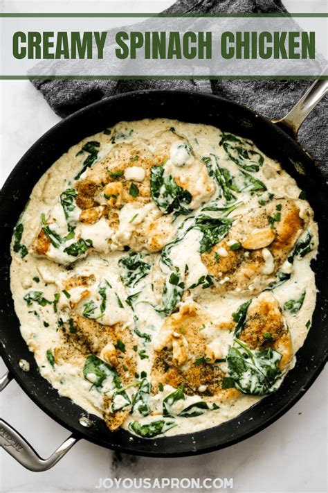 Creamy Spinach Chicken (One-Pan) - Joyous Apron