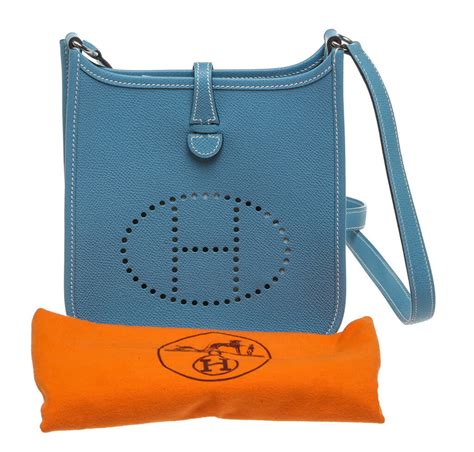 Hermès Evelyne II TPM Bag Blue Jean - Epsom Leather Palladium | Baghunter