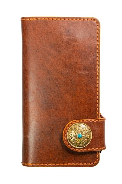 Premium Photo | Brown natural leather women wallet