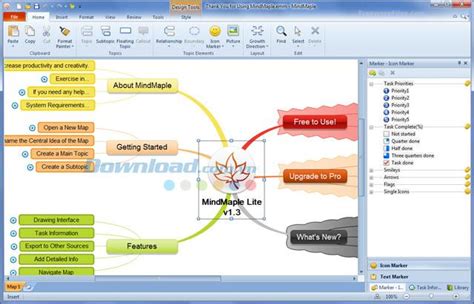 MindMaple Lite 1.63 - Einfache Mind Mapping-Software