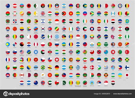 Bandeiras nacionais redondas. Países do mundo Bandeira círculos, país oficial arredondado ...