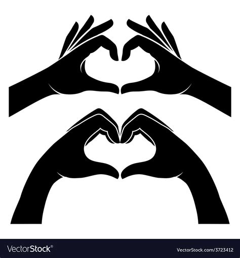 Hands in form of heart Royalty Free Vector Image