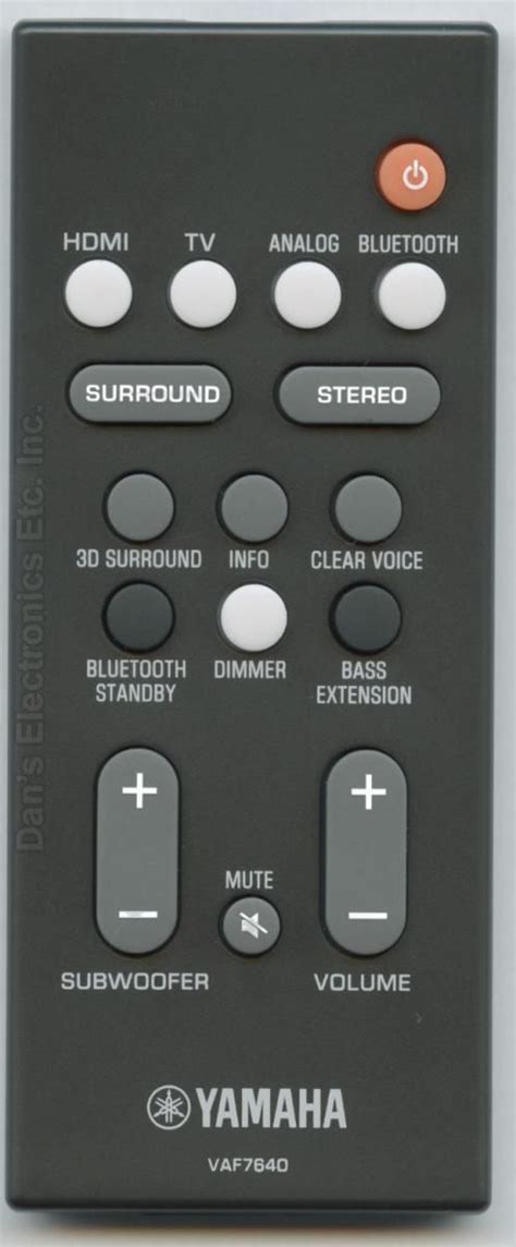 Buy YAMAHA VAF76400 Sound Bar System Remote Control